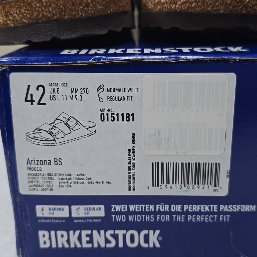 NIB Birkenstock Arizona BS Color: Mocca Sz W11 / M9 - Picture 9 of 9